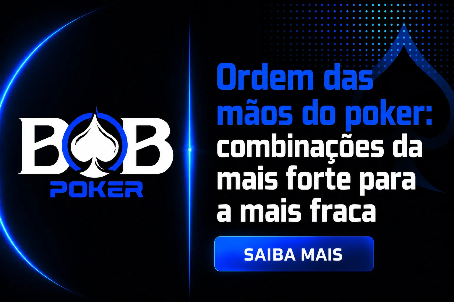 Ordem das mãos do poker com as combinações da mais forte para a mais fraca